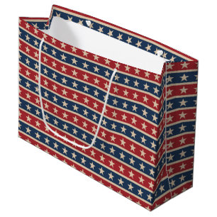 Country Patriotic stars stripes Large Gift Bag