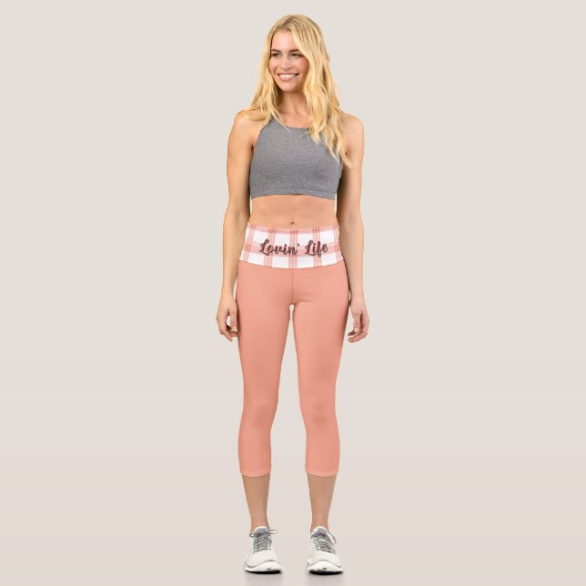 "COUNTRY PEACH" - CUSTOM HIGH-WAISTED CAPRI PANTS (Front)