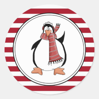 Country Penguin Holiday Envelope Seals Stickers