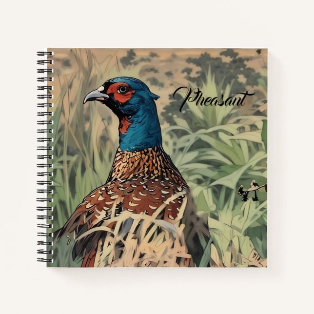 Country Pheasant Male Bird Grey Personal Journal  (Front)