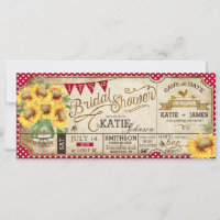 Country Picnic Sunflowers Rustic Bridal Shower