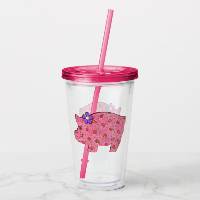Country Pig Acrylic Tumbler (Back)