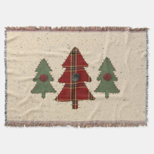 Country Pine Trees Throw Blanket