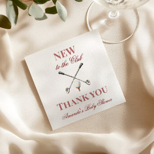 Country Pink Girl New to the Club Golf Baby Shower Napkin