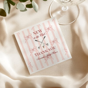 Country Pink New to the Club Girl Golf Baby Shower Napkin