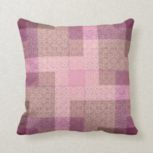 Country Pink Patchwork Pattern Cushion / Pillow
