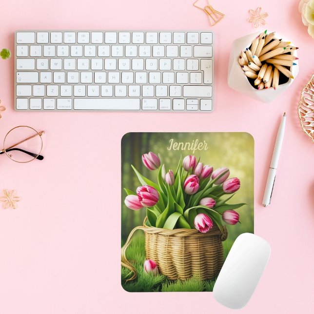 Country Pink Tulips Mouse Mat (Creator Uploaded)