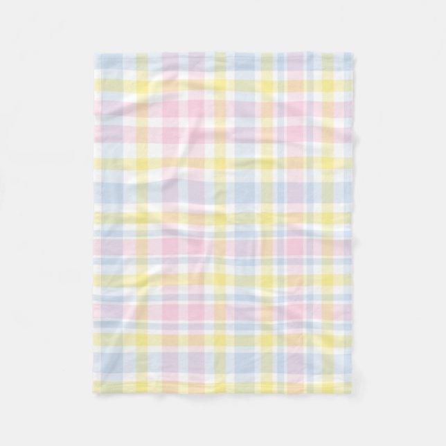 Country Plaid Pastel Baby Shower Mum Infant Fleece Blanket (Front)