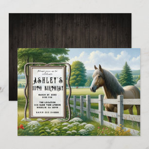 Country Pony Horse Birthday Party Invitation