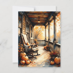 Country Porch in Autumn Postcard