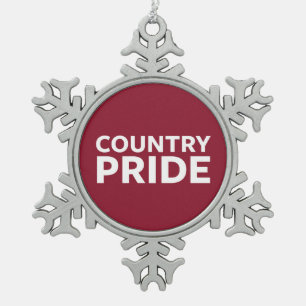 Country Pride Snowflake Pewter Christmas Ornament
