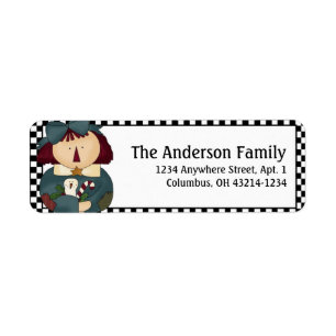 Country/Prim Christmas Annie Address Labels