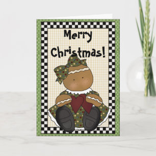 Country Prim Christmas Ginger Baby Greeting Card