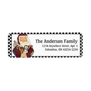 Country Prim Christmas Santa Address Labels d2