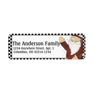 Country Prim Christmas Santa Address Labels d4