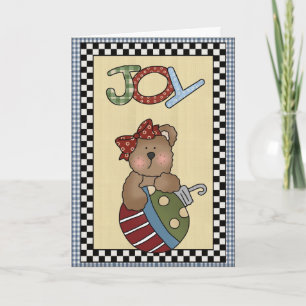 Country Prim Joy Christmas Ornament Greeting Card