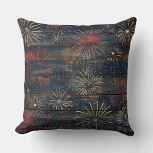 Country/Primitive Distressed Americana Cushion