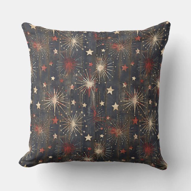 Country/Primitive Distressed Americana Cushion (Front)