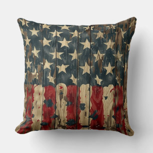 Country/Primitive Distressed Americana Cushion