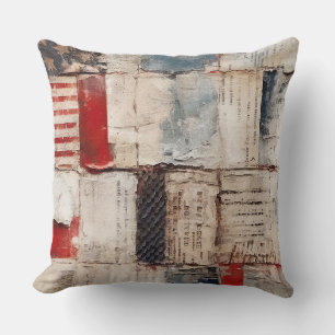 Country/Primitive Distressed Americana Cushion