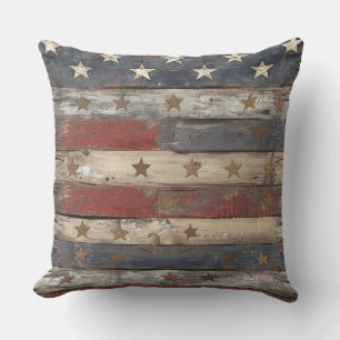 Country/Primitive Distressed Americana Cushion