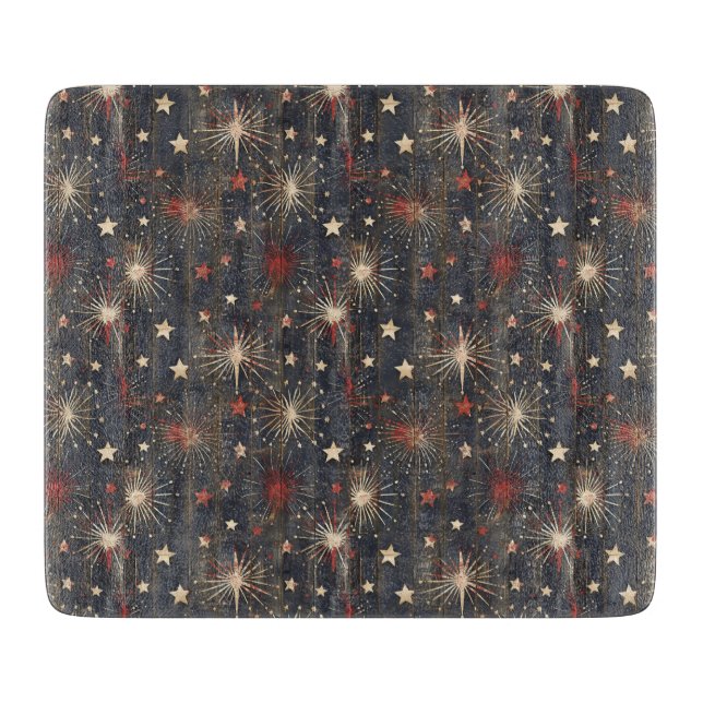 Country/Primitive Distressed Americana Cutting Board (Front)