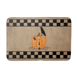 Country Primitive Pumpkin Bath Mat