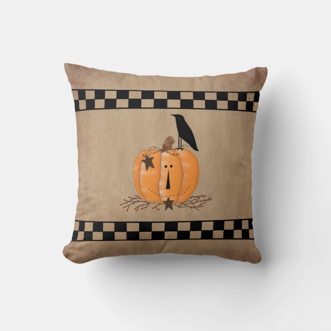 Country Primitive Pumpkin Cushion (Front)