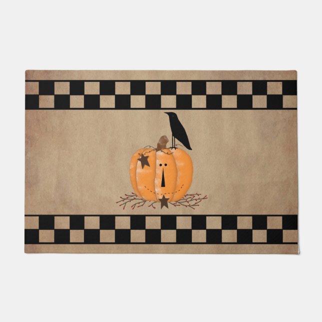 Country Primitive Pumpkin Doormat (Front)