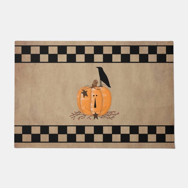 Country Primitive Pumpkin Doormat (Front)