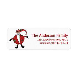 Country Primitive Santa Claus Return Address Label