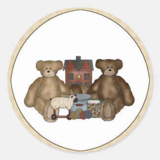 Country Primitive Teddy Bears & Toys Stickers