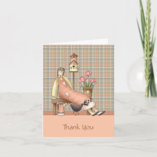 Country Primitive Thank You Card