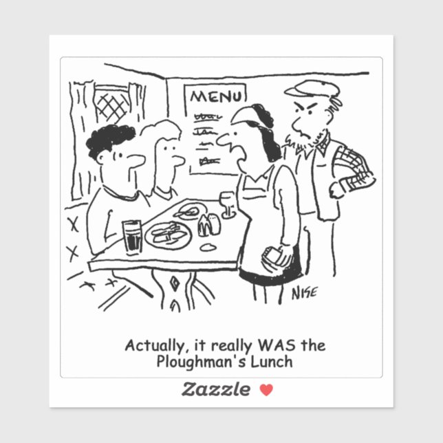 Country Pub Ploughman's Lunch Cartoon. (Sheet)