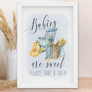 Country Pumpkin Fall Baby Shower Favours Sign