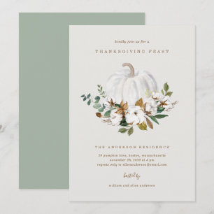 Country Pumpkin Thanksgiving Dinner Invitation
