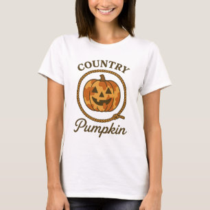 Country Pumpkin Western Jack O Lantern Halloween T-Shirt