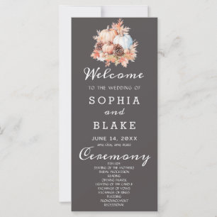 Country Pumpkins Fall Grey Wedding Program