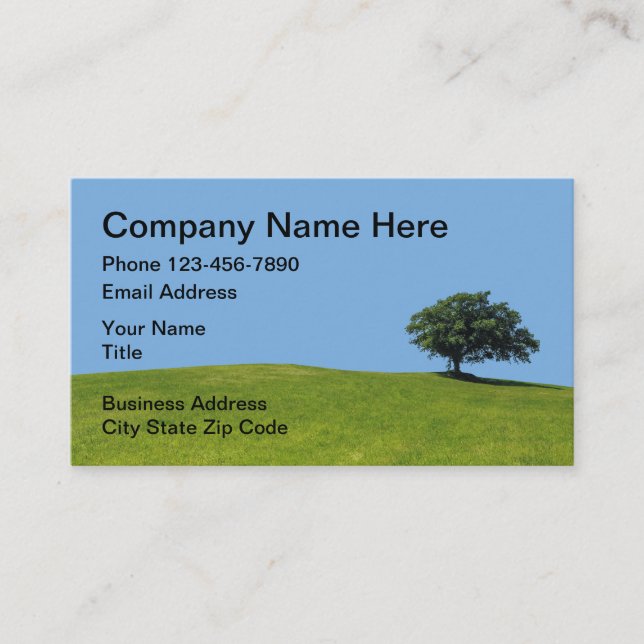 Country Real Estate And Land Sales Business Card (Front)