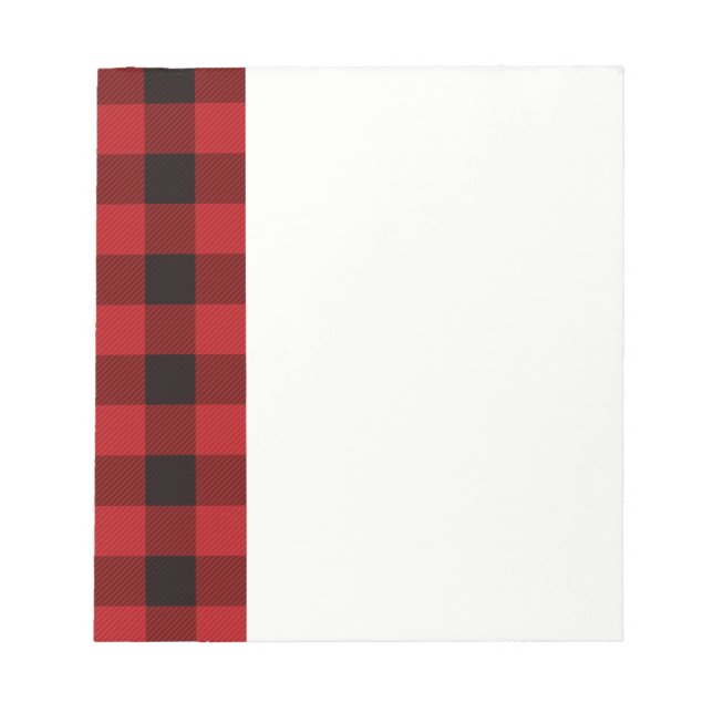 country red and black plaid notepad (Front)