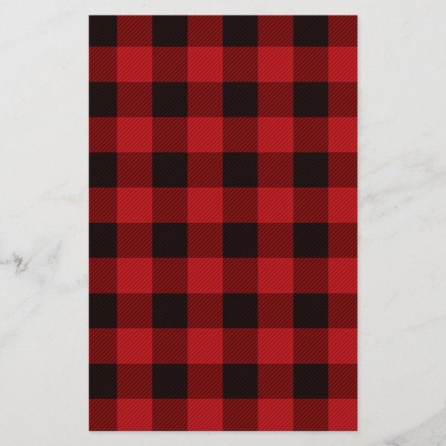 Country red and black plaid stationery (Front)