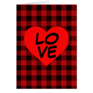 Country red and black plaid with heart detail