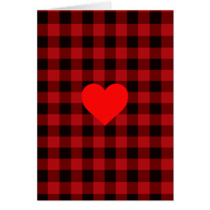 Country red and black plaid with heart detail