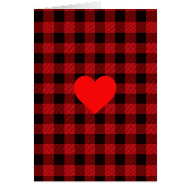 Country red and black plaid with heart detail (Front)