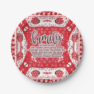 Country Red Bandanna Summer Family Reunion  Paper Plate