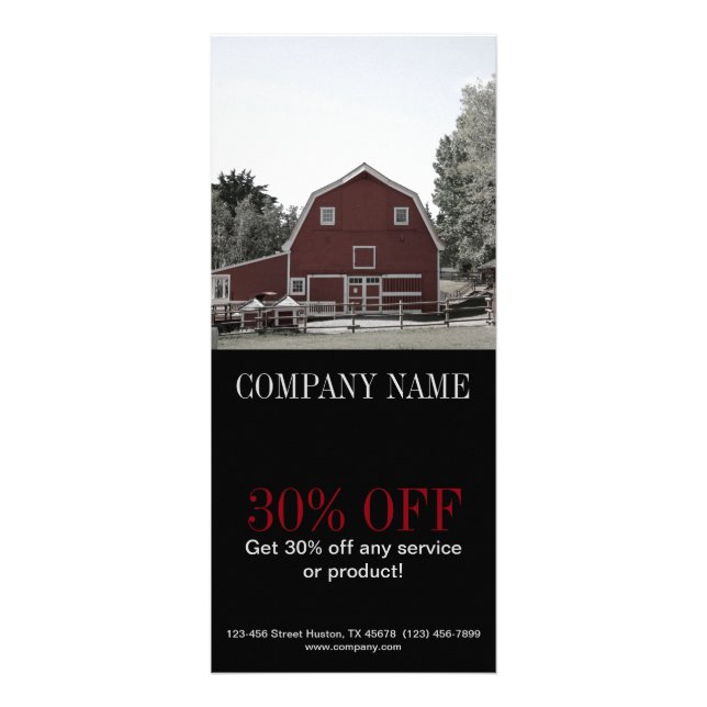 country red barn Organic farmer agriculture Rack Card (Front)