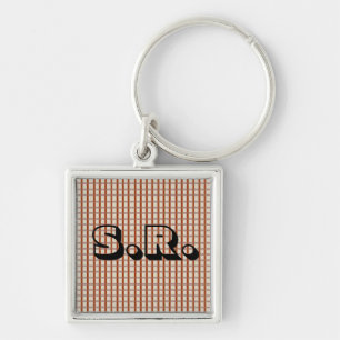Country Red Gingham Checks Key Ring