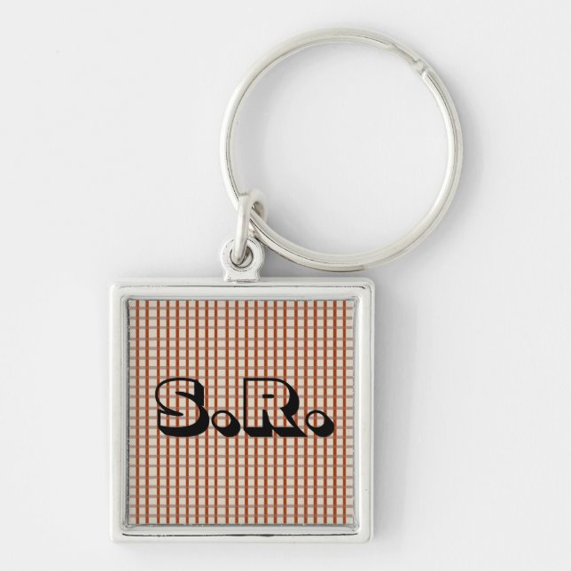 Country Red Gingham Checks Key Ring (Front)