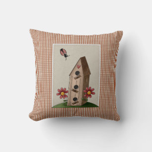Country Red Gingham Welcome Friends Cushion