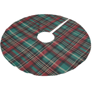 Country Red Green Plaid Christmas  Brushed Polyester Tree Skirt